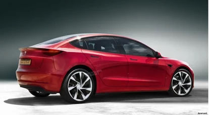 Tesla Hatchback Render Rear